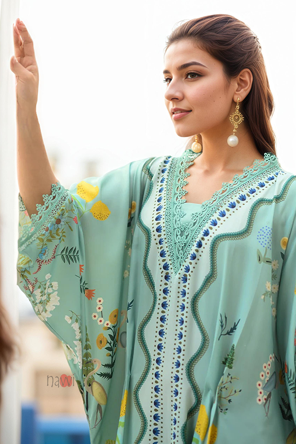 Rocco Print Turquoise Kaftan