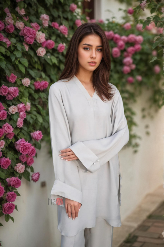 Ivory BSY Crepe Co-Ord Set