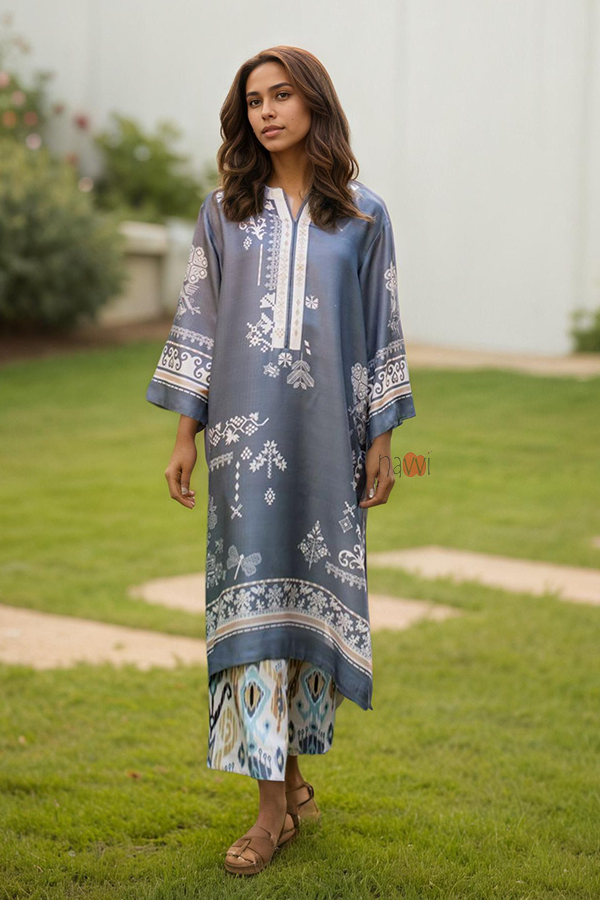 Bloom Lawn Cotton Satin Co-ord Set