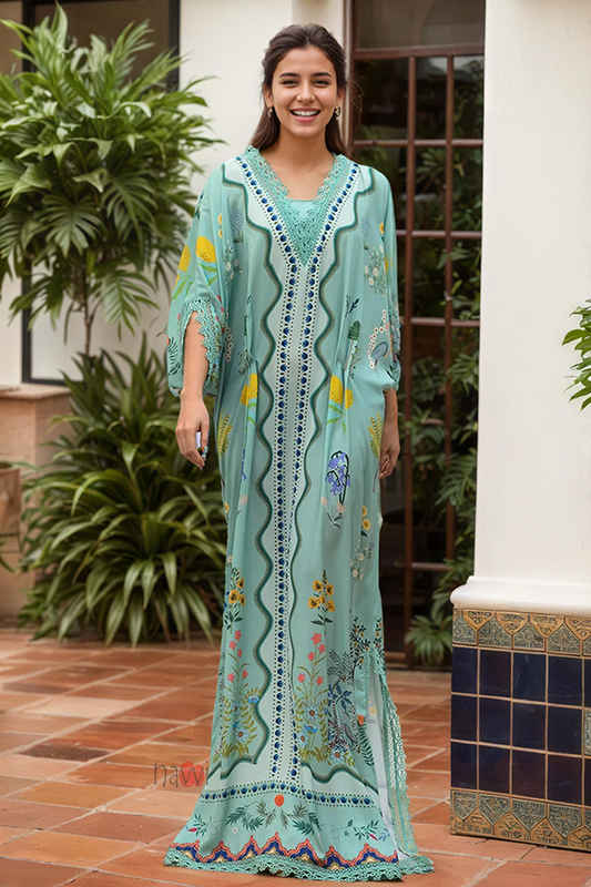 Rocco Print Turquoise Kaftan